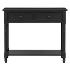 35.4 Table console traditionnelle avec tiroirs et étagère, table d'entrée vintage en pin, table de canapé compacte pour salon ou couloir-Panipeachy