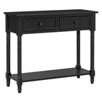 35.4 Table console traditionnelle avec tiroirs et étagère, table d'entrée vintage en pin, table de canapé compacte pour salon ou couloir-Panipeachy