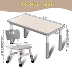 Ensemble table et 6 chaises pour enfants, réglable en hauteur, bureau multifonctionnel, chaises ergonomiques, pour salles de classe, garderies