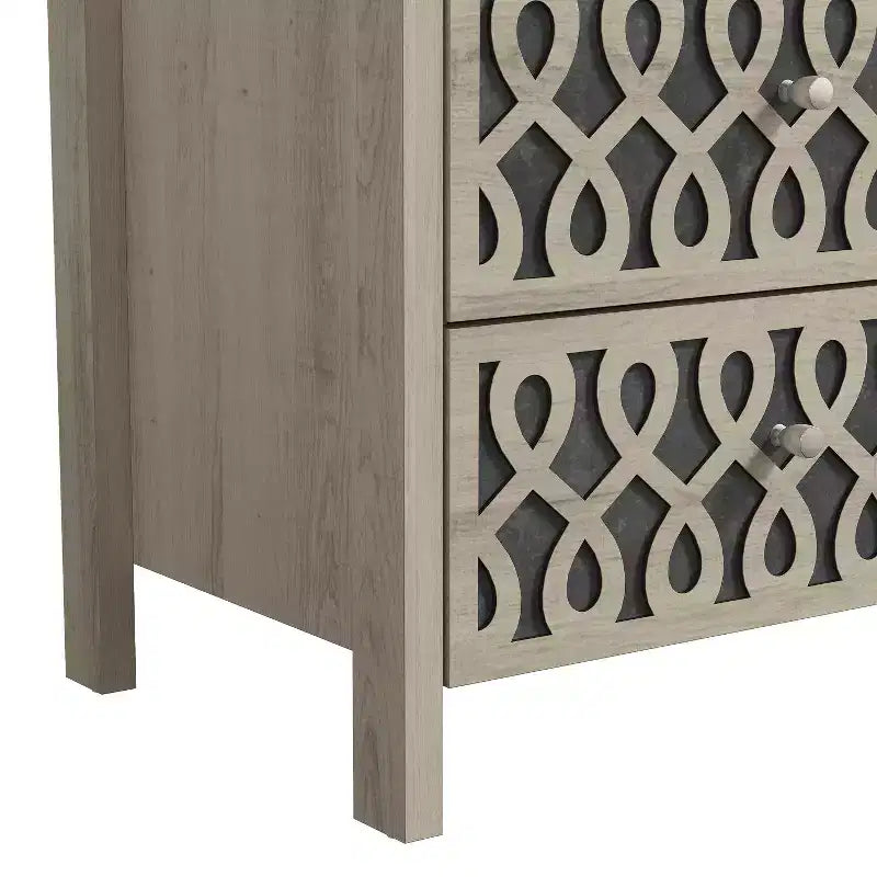 Tables de chevet Galano Modernes à 2 tiroirs avec rangement ouvert 53 cm L 40 cm P 57,6 cm H