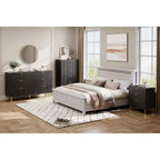 Meuble à 6 tiroirs thermoformé à arc intérieur, noir, coins arrondis, sûr et durable, rangement de vêtements pour chambre à coucher
