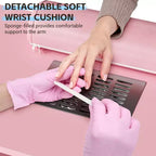 Table de manucure, bureau à ongles pour technicienne en pose d'ongles, poste de travail pour ongles avec collecteur de poussière électrique, table de rangement pour salon de manucure