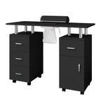 Table de manucure, bureau à ongles pour technicienne en pose d'ongles, poste de travail pour ongles avec collecteur de poussière électrique, table de rangement pour salon de manucure