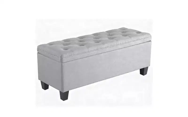 Banc ottoman rectangulaire capitonné Okak de style moderne avec fonction de rangement, banc de rangement rembourré pour salon, chambre à coucher