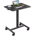 Bureau mobile assis-debout réglable en hauteur TUYOHW avec roulettes, table d'appoint portable pour la maison, le bureau, la salle de classe, le lit, le canapé, peu encombrant, facile à monter