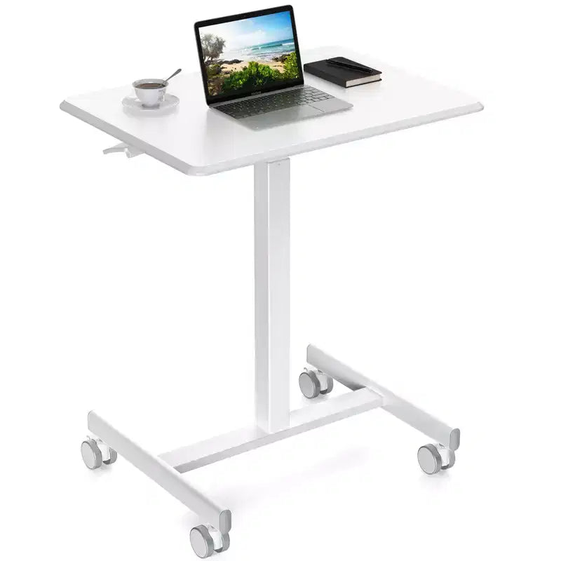 TUYOHW Height Adjustable Mobile Standing Desk with Wheels,Portable Laptop Table for Home,Office,Classroom,Bed,Sofa,Space-Saving,Easy Assembly