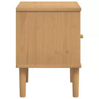 vidaXL Table de Chevet Meuble de Chambre à Coucher SENJA Effet Rotin Bois Massif de Pin, Bois d'Ingénierie - Table de Nuit