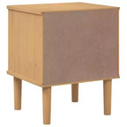 vidaXL Table de Chevet Meuble de Chambre à Coucher SENJA Effet Rotin Bois Massif de Pin, Bois d'Ingénierie - Table de Nuit