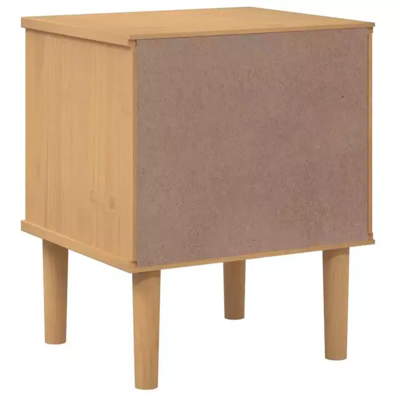 vidaXL Table de Chevet Meuble de Chambre à Coucher SENJA Effet Rotin Bois Massif de Pin, Bois d'Ingénierie - Table de Nuit