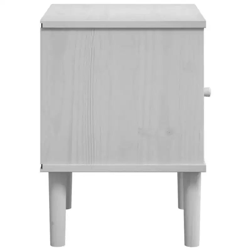 vidaXL Table de Chevet Meuble de Chambre à Coucher SENJA Effet Rotin Bois Massif de Pin, Bois d'Ingénierie - Table de Nuit