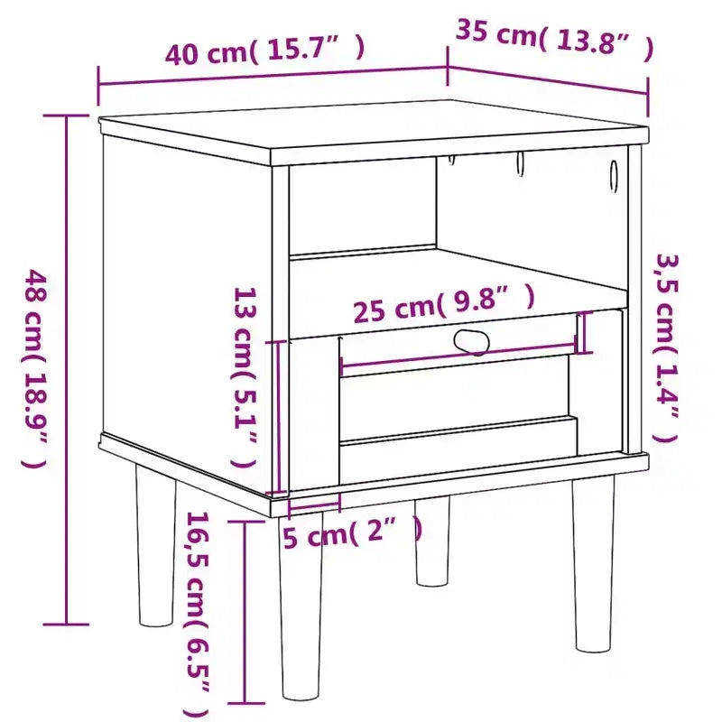 vidaXL Table de Chevet Meuble de Chambre à Coucher SENJA Effet Rotin Bois Massif de Pin, Bois d'Ingénierie - Table de Nuit