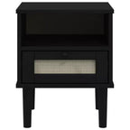 vidaXL Table de Chevet Meuble de Chambre à Coucher SENJA Effet Rotin Bois Massif de Pin, Bois d'Ingénierie - Table de Nuit