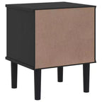 vidaXL Table de Chevet Meuble de Chambre à Coucher SENJA Effet Rotin Bois Massif de Pin, Bois d'Ingénierie - Table de Nuit