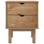 vidaXL Table de chevet Marron rustique Bois de pin massif 45 x 39 x 57 cm