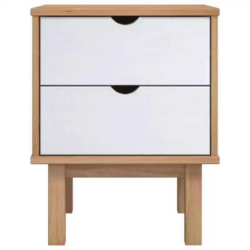 vidaXL Table de chevet Marron rustique Bois de pin massif 45 x 39 x 57 cm