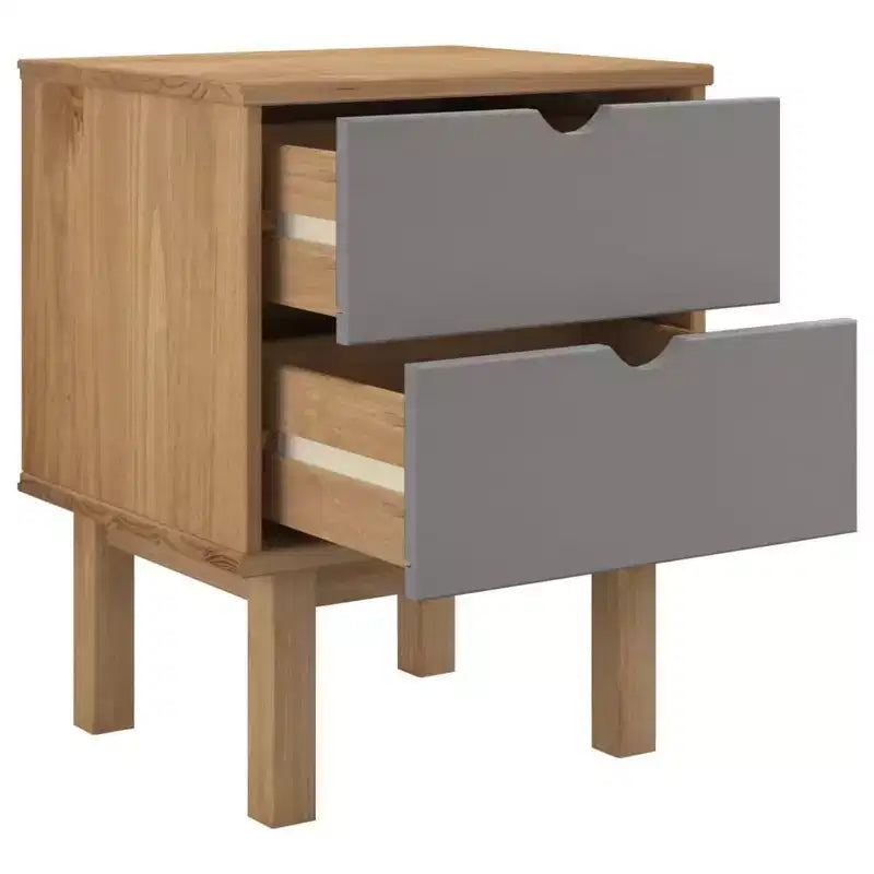 vidaXL Table de chevet Marron rustique Bois de pin massif 45 x 39 x 57 cm