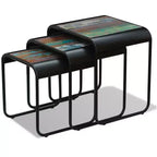 vidaXL Tables basses gigognes trois pièces en bois de récupération massif