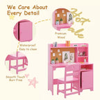 Bureau et chaise d'étude pour enfants avec rangementEnsemble table d'apprentissage ergonomique pour enfants avec étagère et organisateur - Construction en bois d'ingénierie