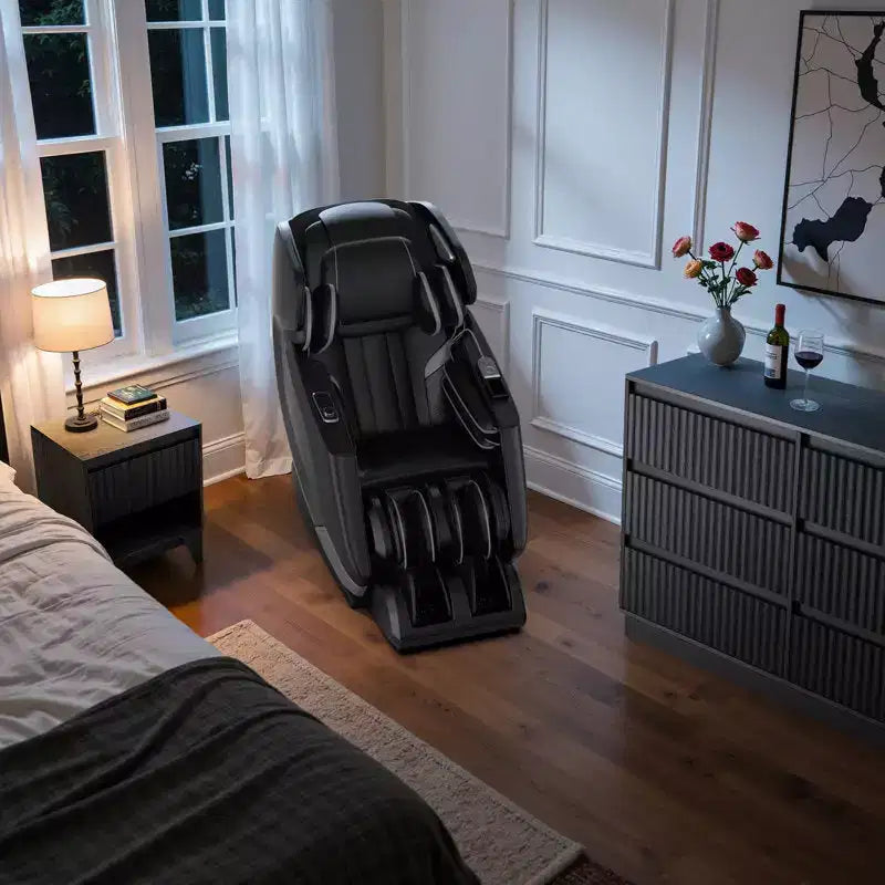 Commode 6 tiroirs KOLIGEY 119 cm de large avec panneaux cannelés ondulés