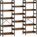 3 Sets of 5-layer Bookshelves, Open Display Racks and Metal-framed Industrial Wide Bookshelves, Suitable for Various Scenarios.