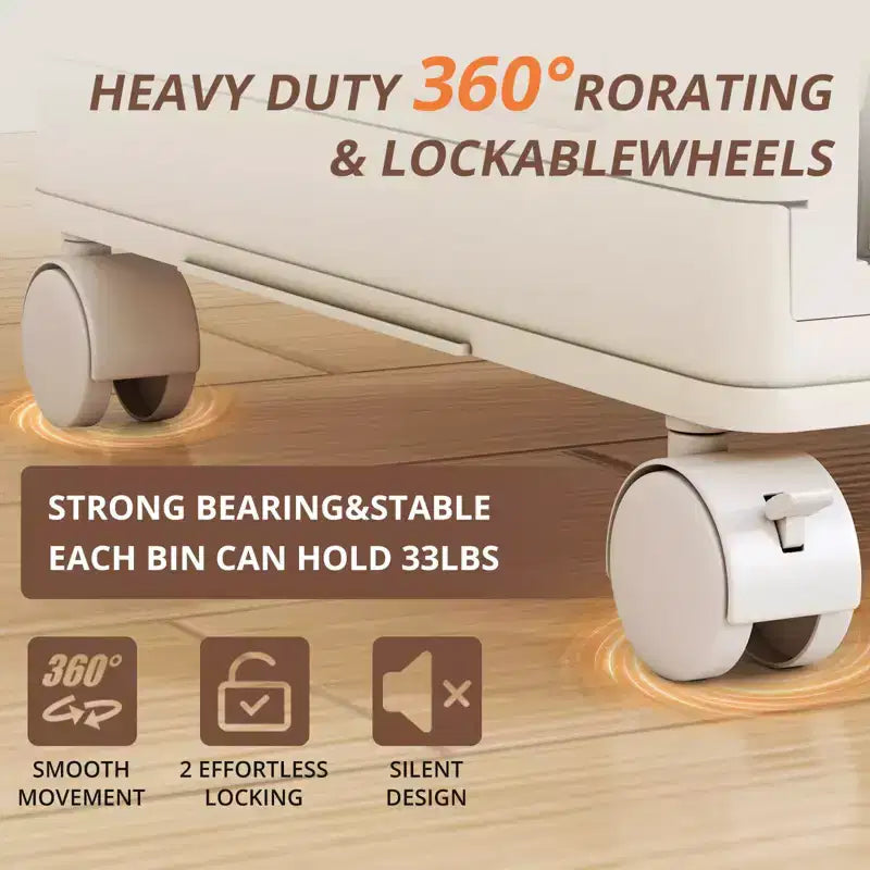 AEELLEEA Bacs de rangement empilables, pliables, avec couvercles, portes et roulettes - Armoire de rangement pliable pour la maison, le dortoir et le bureau