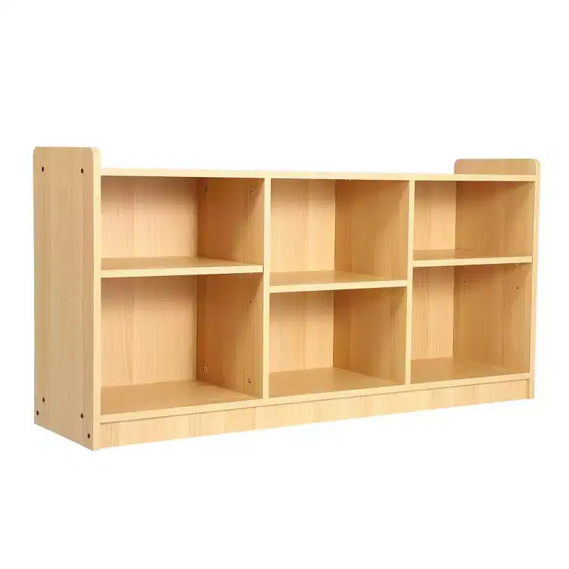 Étagère de rangement Montessori 6 compartiments pour jouets et livres avec diviseurs ajustables, finition naturelle, pour salle de jeux et salle de classe pour enfants
