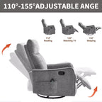 Fauteuil inclinable manuel Chenille Orange de massage chauffant avec fonction bascule et pivot en tissu pour salon