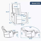 Fauteuil inclinable manuel Chenille Orange de massage chauffant avec fonction bascule et pivot en tissu pour salon