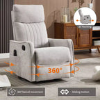 Fauteuil inclinable manuel Chenille Orange de massage chauffant avec fonction bascule et pivot en tissu pour salon