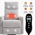 Fauteuil inclinable manuel Chenille Orange de massage chauffant avec fonction bascule et pivot en tissu pour salon