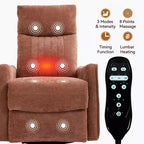 Fauteuil inclinable manuel Chenille Orange de massage chauffant avec fonction bascule et pivot en tissu pour salon