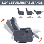 Fauteuil inclinable manuel Chenille Orange de massage chauffant avec fonction bascule et pivot en tissu pour salon