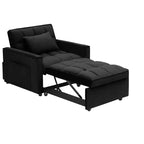 MAYEERTY Canapé-lit Futon Pliable - Dossier Réglable avec Roues et Sangle, Design Compact et Polyvalent pour Petits Espaces Noir