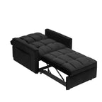 MAYEERTY Canapé-lit Futon Pliable - Dossier Réglable avec Roues et Sangle, Design Compact et Polyvalent pour Petits Espaces Noir