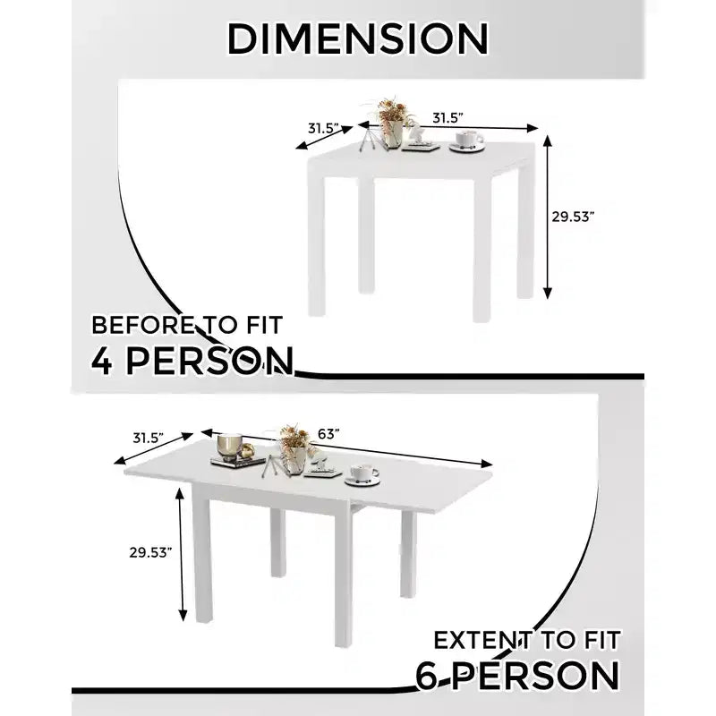 Ensemble de salle à manger d'extérieur extensible pour 4 à 6 personnes, table de patio extensible de 80 à 160 cm, cadre rectangulaire en aluminium, plateau aspect bois