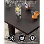 Ensemble de salle à manger d'extérieur extensible pour 4 à 6 personnes, table de patio extensible de 80 à 160 cm, cadre rectangulaire en aluminium, plateau aspect bois