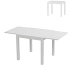 Ensemble de salle à manger d'extérieur extensible pour 4 à 6 personnes, table de patio extensible de 80 à 160 cm, cadre rectangulaire en aluminium, plateau aspect bois