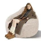 Okak Grands poufs pour adultes, canapé pouf avec housse amovible, fauteuil confortable en mousse haute densité, pouf canapé pour chambre à coucher