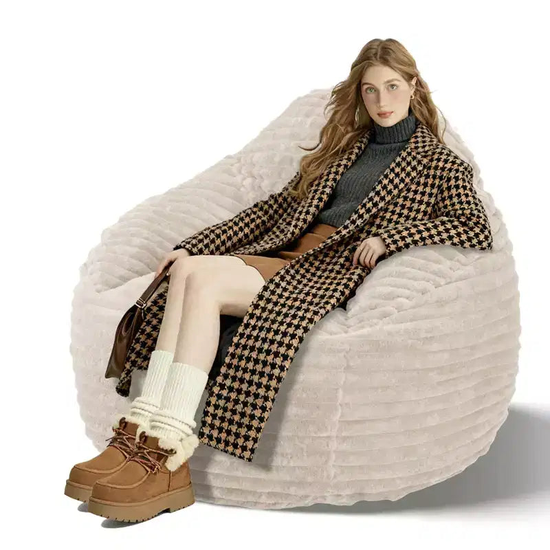 Okak Grands poufs pour adultes, canapé pouf avec housse amovible, fauteuil confortable en mousse haute densité, pouf canapé pour chambre à coucher