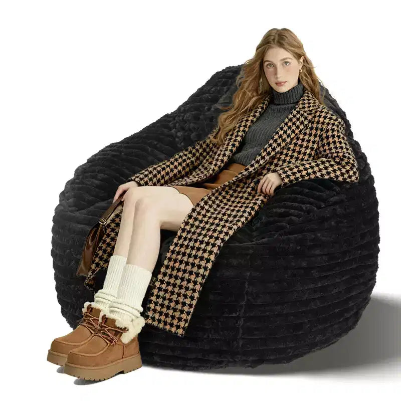 Okak Grands poufs pour adultes, canapé pouf avec housse amovible, fauteuil confortable en mousse haute densité, pouf canapé pour chambre à coucher