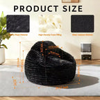 Okak Grands poufs pour adultes, canapé pouf avec housse amovible, fauteuil confortable en mousse haute densité, pouf canapé pour chambre à coucher