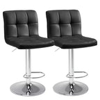Lot de 2 tabourets de bar réglables en hauteur TUYOHW, en cuir PU, pivotants, hauteur comptoir, avec dossier et repose-pieds, 61,5-82,5 cm