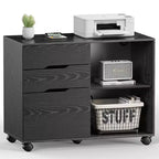 Classeur de rangement multiples TUYOHW à 3 tiroirs, meuble de rangement mobile silencieux pour la maison et le bureau, meuble sous bureau de 78,7 cm L x 61 cm H, 150 kg max.