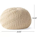 Fauteuil poire tressé Okak, chaise de sol confortable avec remplissage en mousse à mémoire de forme, fauteuil de canapé pour salon, chambre à coucher