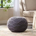 Fauteuil poire tressé Okak, chaise de sol confortable avec remplissage en mousse à mémoire de forme, fauteuil de canapé pour salon, chambre à coucher