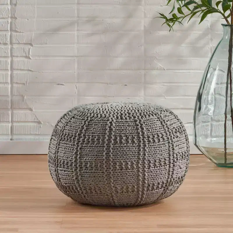 Fauteuil poire tressé Okak, chaise de sol confortable avec remplissage en mousse à mémoire de forme, fauteuil de canapé pour salon, chambre à coucher