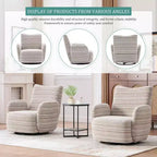 MAYEERTY Fauteuil pivotant à 360°, Velours Moelleux, Salon Bureau, Multicolore
