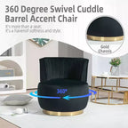 MAYEERTY Fauteuil pivotant à 360°, Velours Moelleux, Salon Bureau, Multicolore