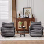 MAYEERTY Fauteuil pivotant à 360°, Velours Moelleux, Salon Bureau, Multicolore