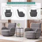 MAYEERTY Fauteuil pivotant à 360°, Velours Moelleux, Salon Bureau, Multicolore